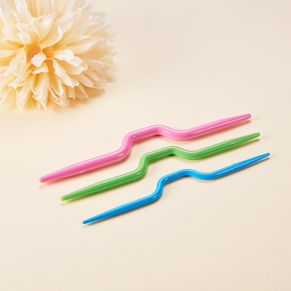 C532052 3Pcs / Set Knitting Cable Needle Crooked Needle Curved Hand Knit Needles for Sweater Knitting Tool