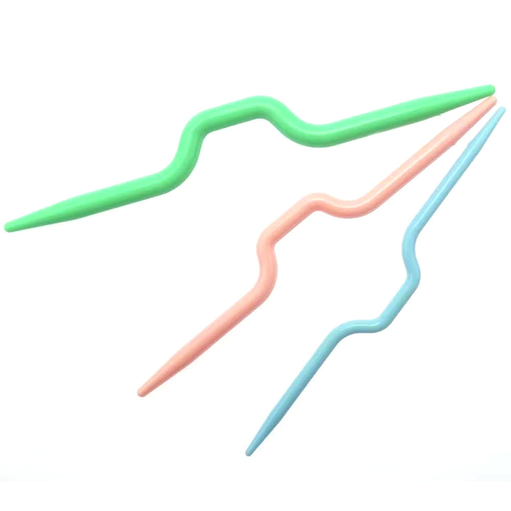 C532052 3Pcs / Set Knitting Cable Needle Crooked Needle Curved Hand Knit Needles for Sweater Knitting Tool