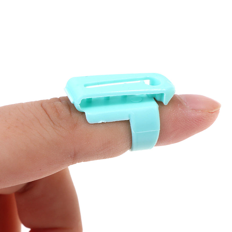 Plastic Finger Splitter Sweater Wool Knitting Tool 4 Yarn Guide Thimble Sewing Accessories - Light Green