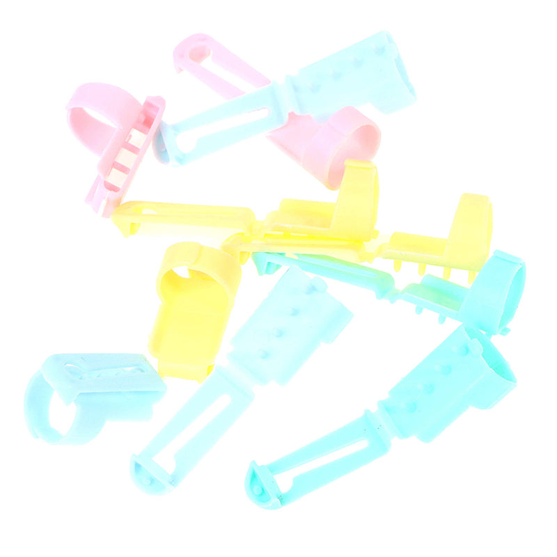 Plastic Finger Splitter Sweater Wool Knitting Tool 4 Yarn Guide Thimble Sewing Accessories - Light Green