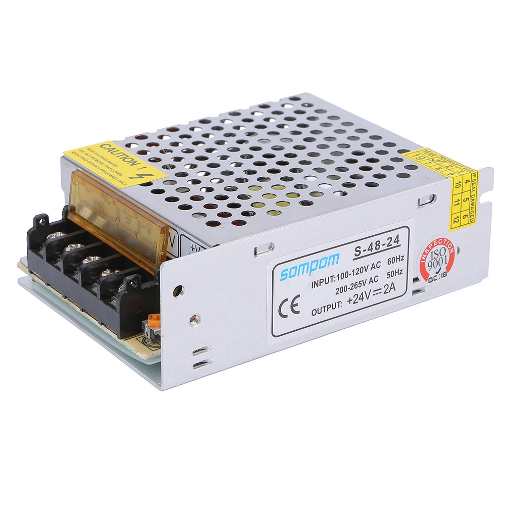S-48-24 2A 48W 24V LED Strip Power Supply Driver DC Voltage Adapter Transformer