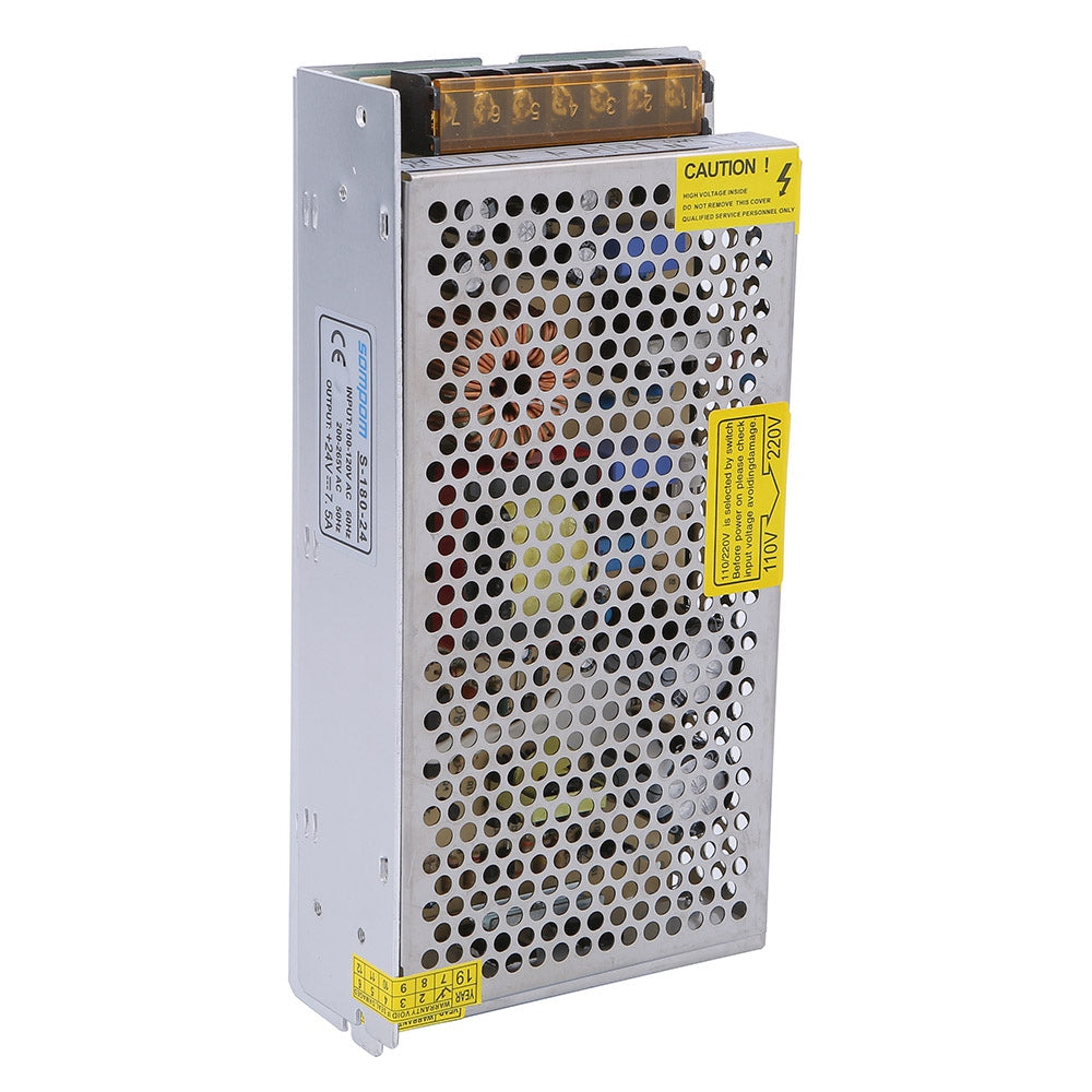 S-180-24 24V 7.5A 180W LED Strip Driver Power Supply Voltage Transformer Power Switch