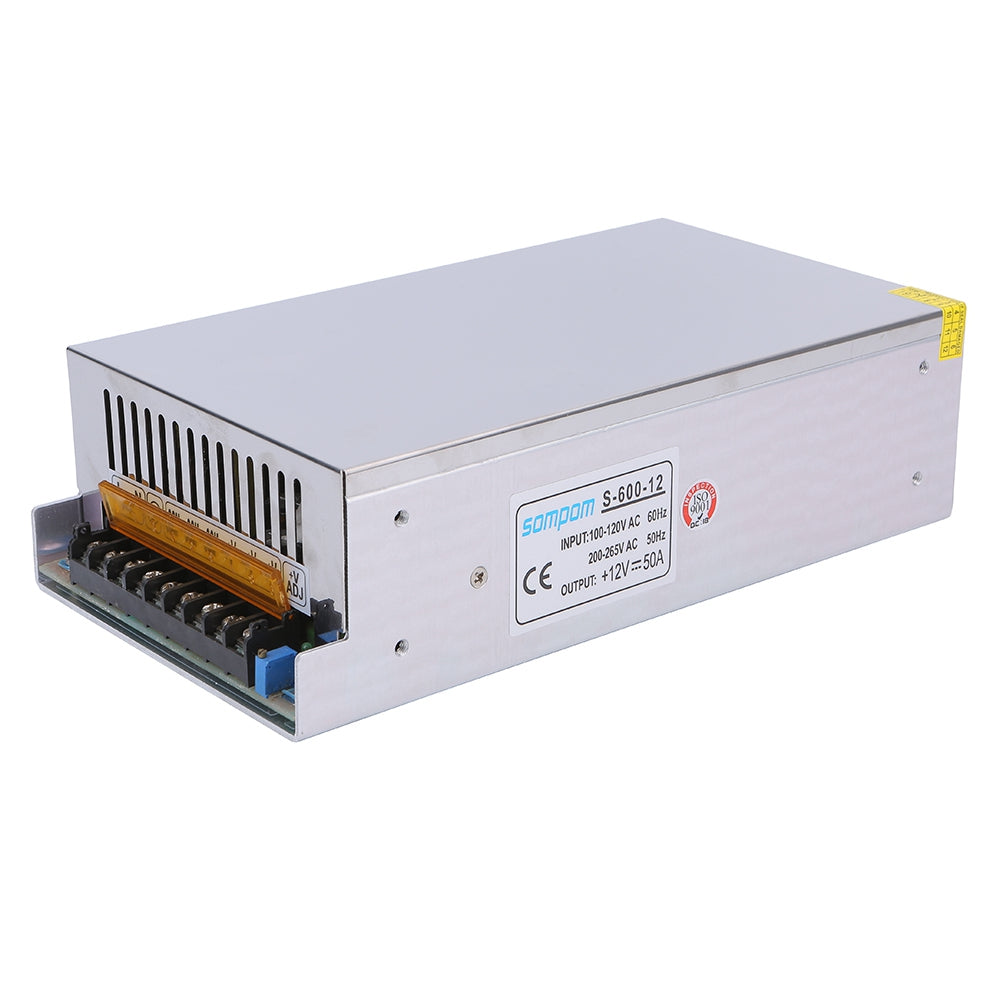 S-600-12 12V 50A 600W Lighting Monitor LED Strip Driver Power Supply Voltage Transformer Power Switch