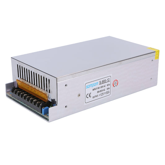 S-600-12 12V 50A 600W Lighting Monitor LED Strip Driver Power Supply Voltage Transformer Power Switch