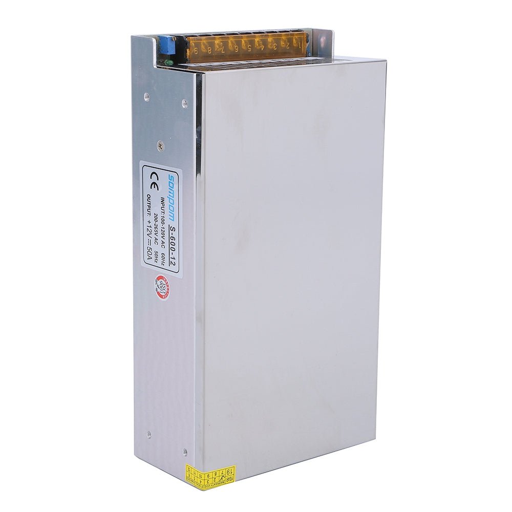 S-600-12 12V 50A 600W Lighting Monitor LED Strip Driver Power Supply Voltage Transformer Power Switch