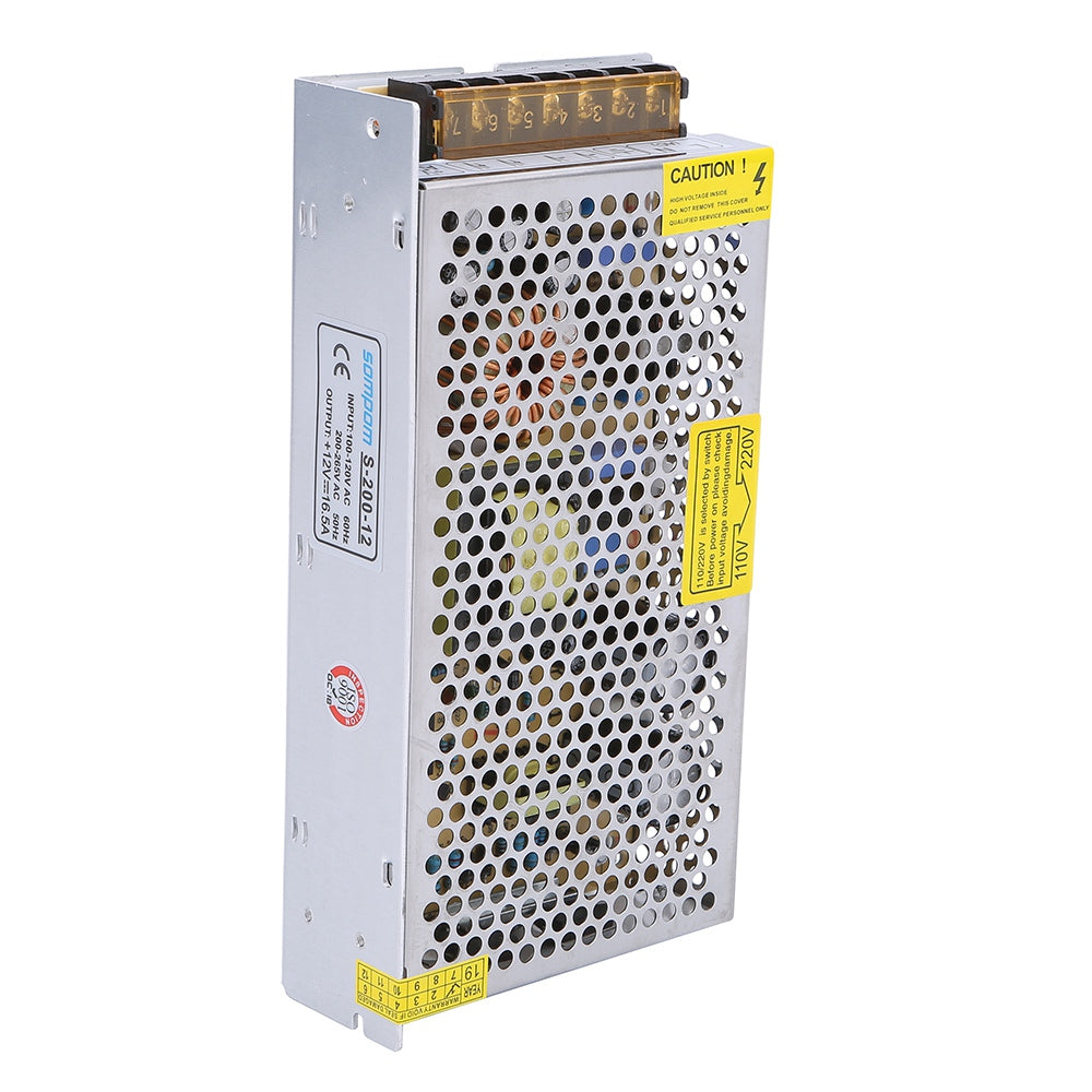 S-200-12 12V 16.5A 200W Power Switch LED Strip Driver Power Supply Voltage Transformer