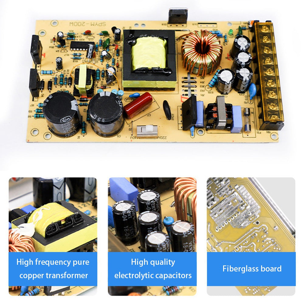 S-200-12 12V 16.5A 200W Power Switch LED Strip Driver Power Supply Voltage Transformer