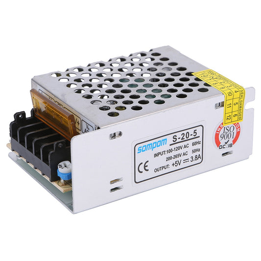 S-20-5 5V 3.8A 20W Durable LED Strip Lights Power Supply for Display Lighting Monitor