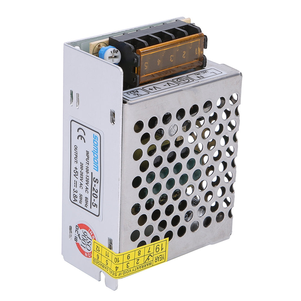 S-20-5 5V 3.8A 20W Durable LED Strip Lights Power Supply for Display Lighting Monitor