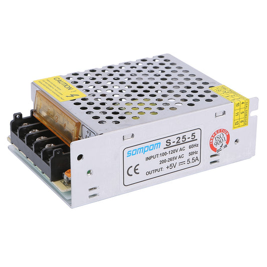 S-25-5 5V 5.5A 25W Power Supply LED Driver Universal Regulated Transformer DC Adapter