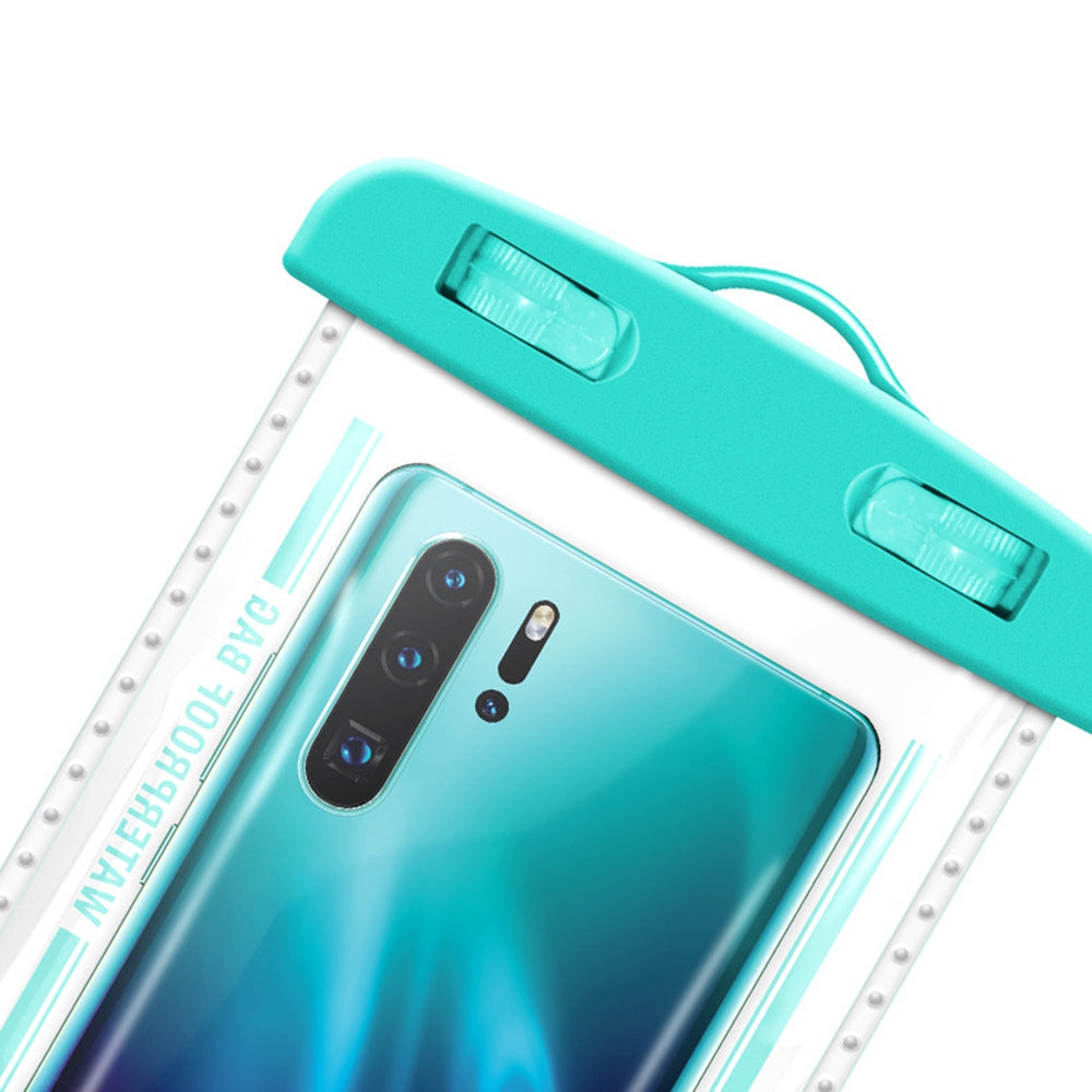 PVC Waterproof Bag with Lanyard for Under 7.2-inches Cell Phone Dry Bag for Pools, Beaches, Fishing - Macaroon Blue