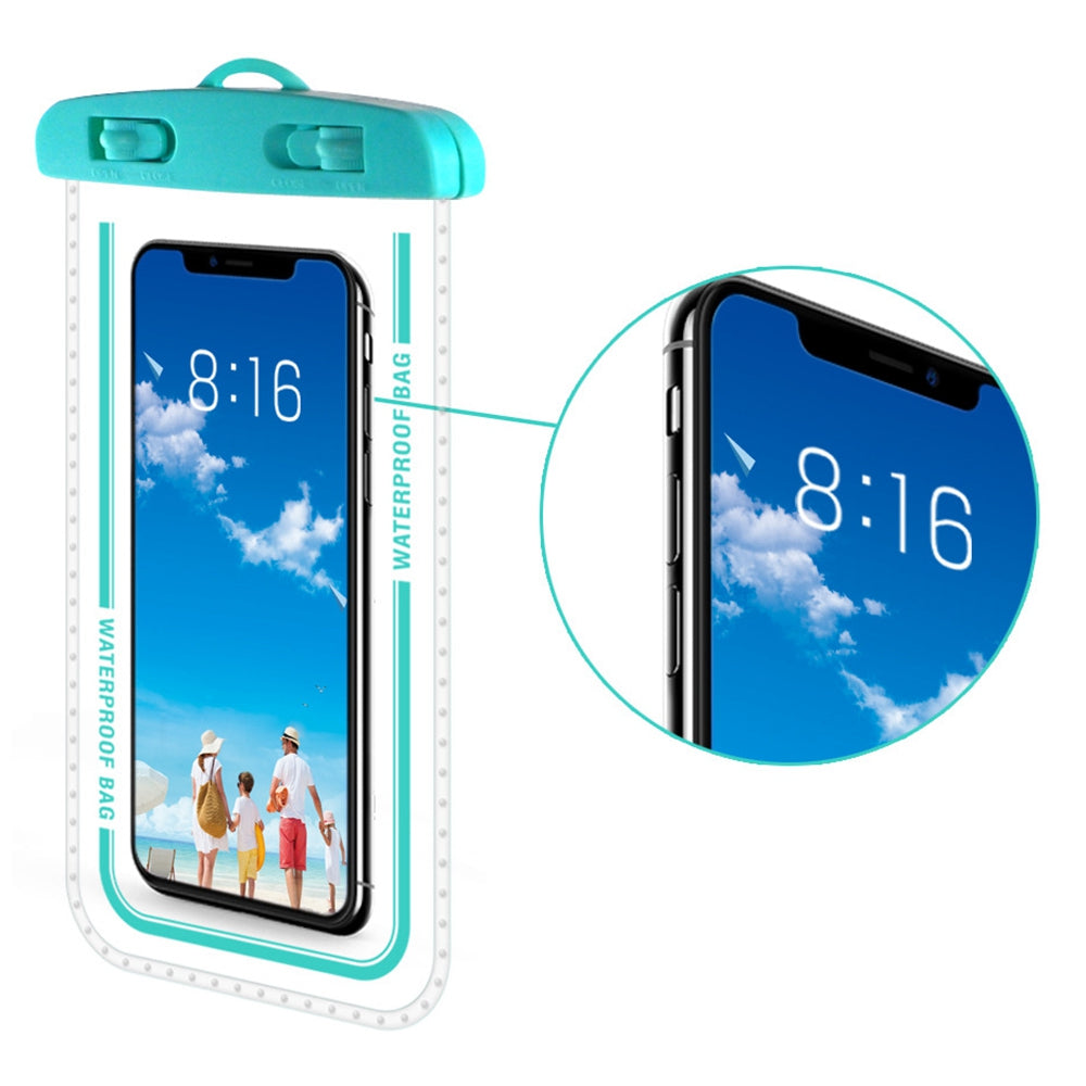 PVC Waterproof Bag with Lanyard for Under 7.2-inches Cell Phone Dry Bag for Pools, Beaches, Fishing - Black