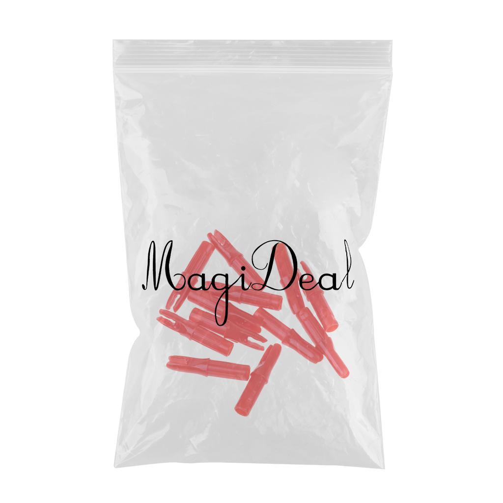 12 Pieces Plastic Archery Arrow Nocks for Arrows ID 6.2mm Red