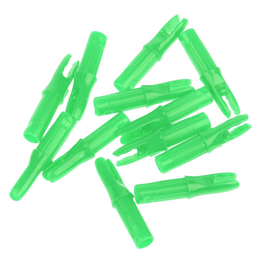 12 Pieces Plastic Archery Arrow Nocks for Arrows ID 6.2mm Green
