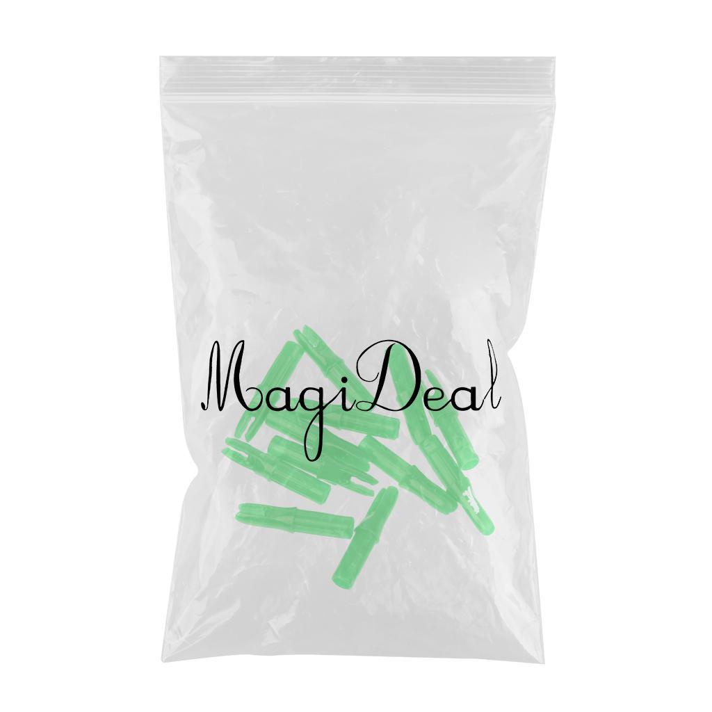 12 Pieces Plastic Archery Arrow Nocks for Arrows ID 6.2mm Green