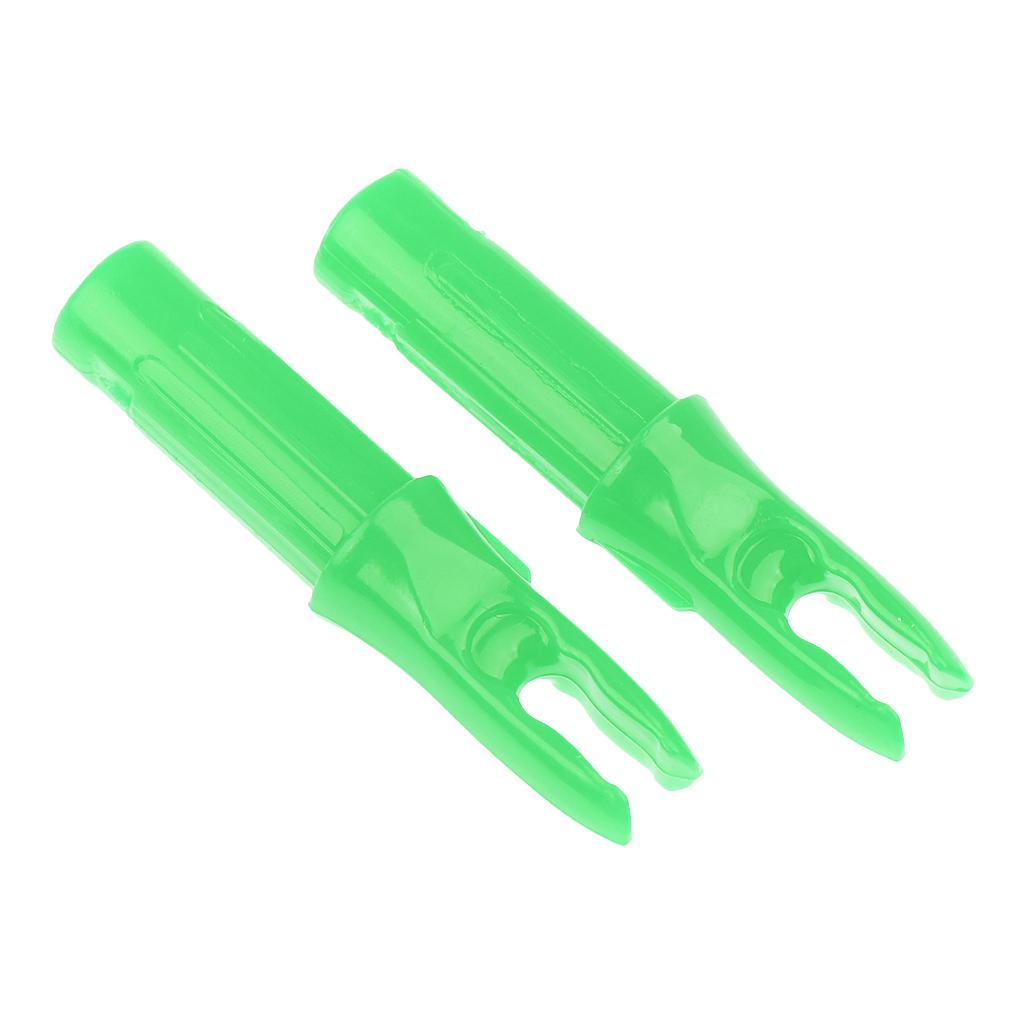 12 Pieces Plastic Archery Arrow Nocks for Arrows ID 6.2mm Green