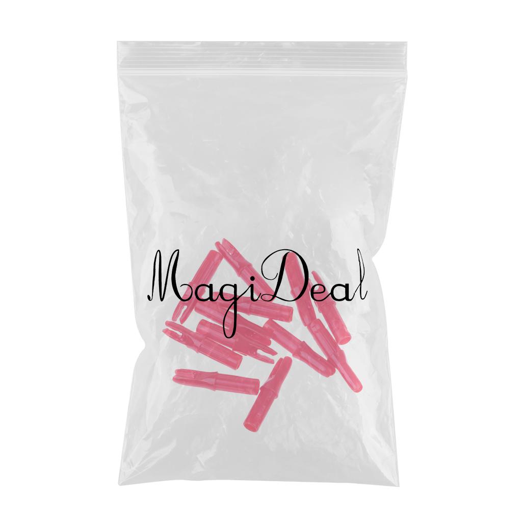 12 Pieces Plastic Archery Arrow Nocks for Arrows ID 6.2mm Pink