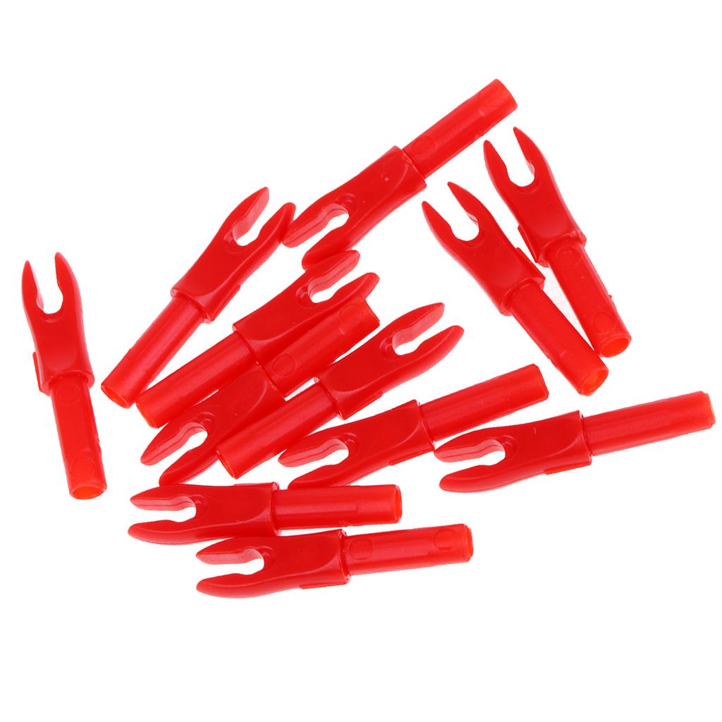 12 Pieces Plastic Archery Precision Nocks for ID 4.2mm Arrow Shaft Red
