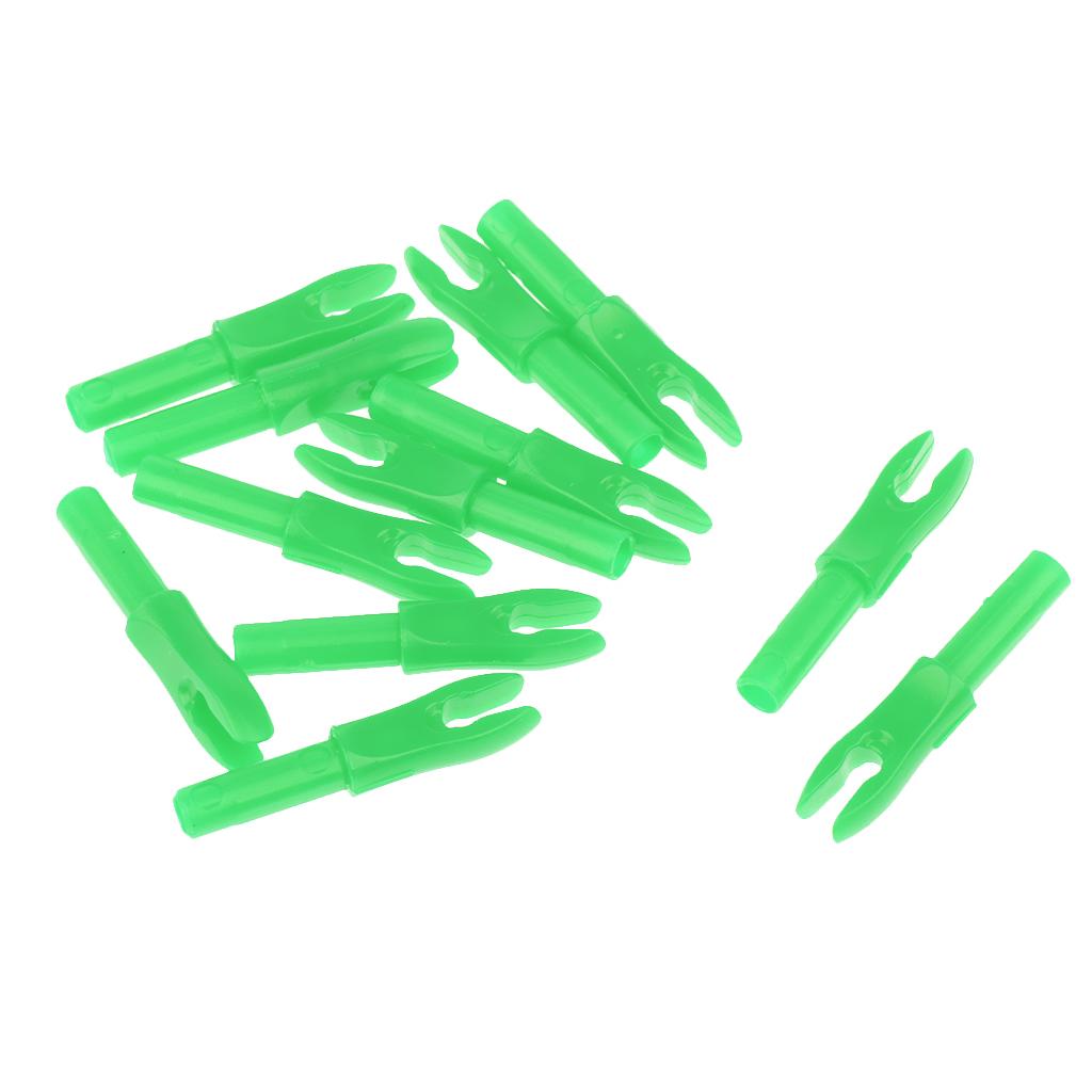 12 Pieces Plastic Archery Precision Nocks for ID 4.2mm Arrow Shaft Green