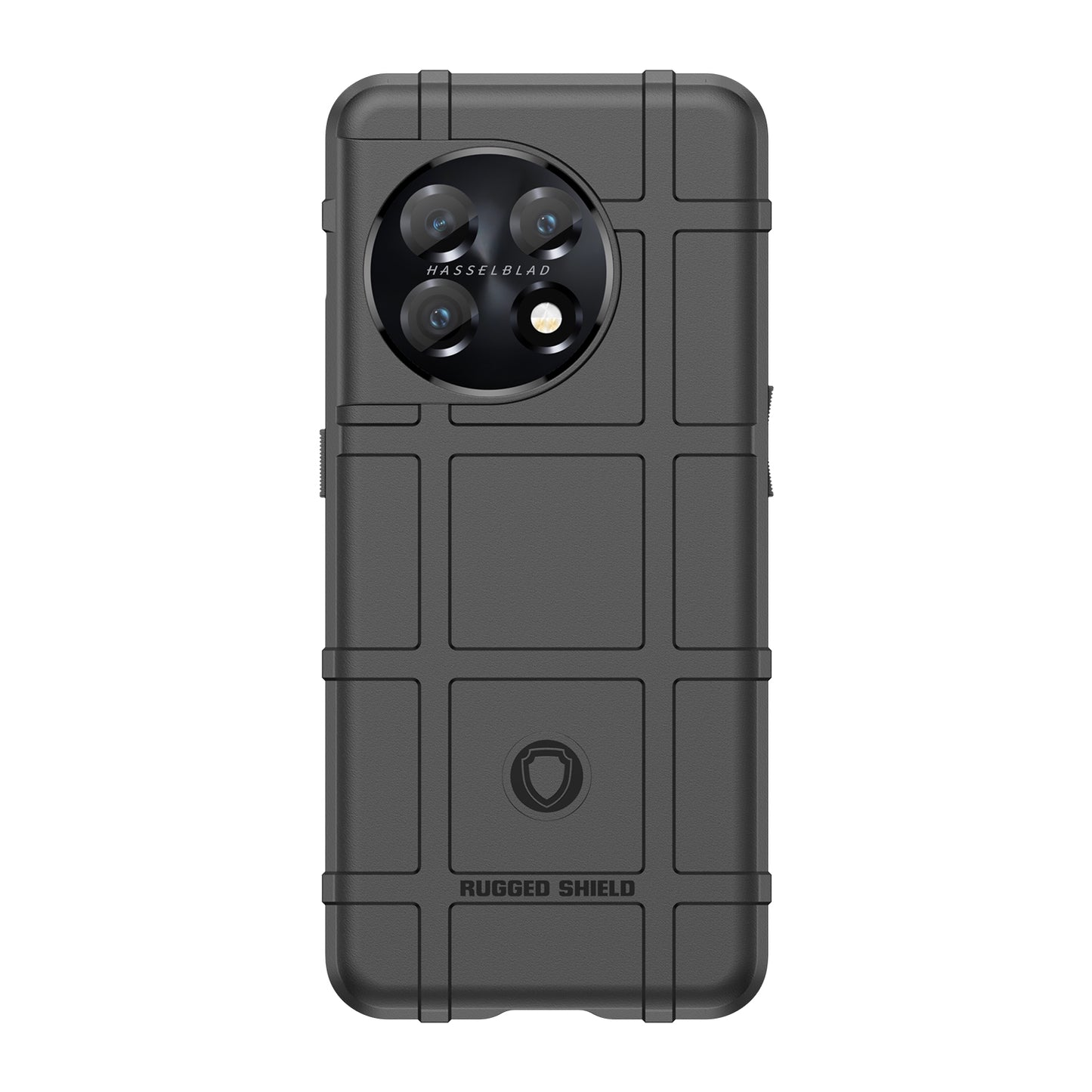 Soft TPU Case for OnePlus 11 5G, Rugged Square Grid Texture Drop-proof Phone Cover - Black