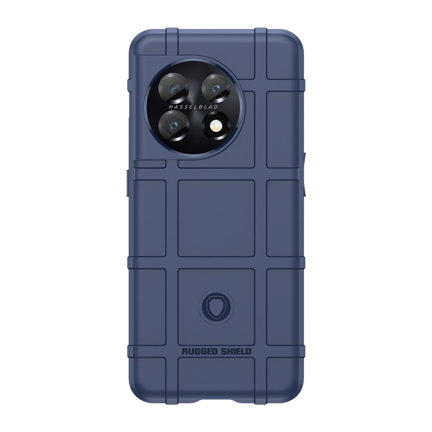 Soft TPU Case for OnePlus 11 5G, Rugged Square Grid Texture Drop-proof Phone Cover - Blue