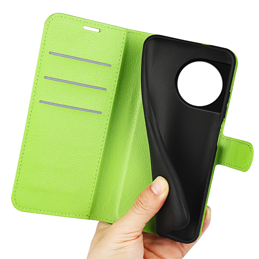 Phone Stand Wallet Cover for OnePlus 11 5G, Litchi Texture Book Style PU Leather Phone Flip Case - Green