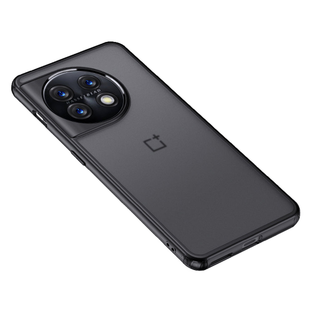 For OnePlus 11 5G Drop-proof Protective Phone Case Hard PC Soft TPU Hybrid Cover - Matte Black