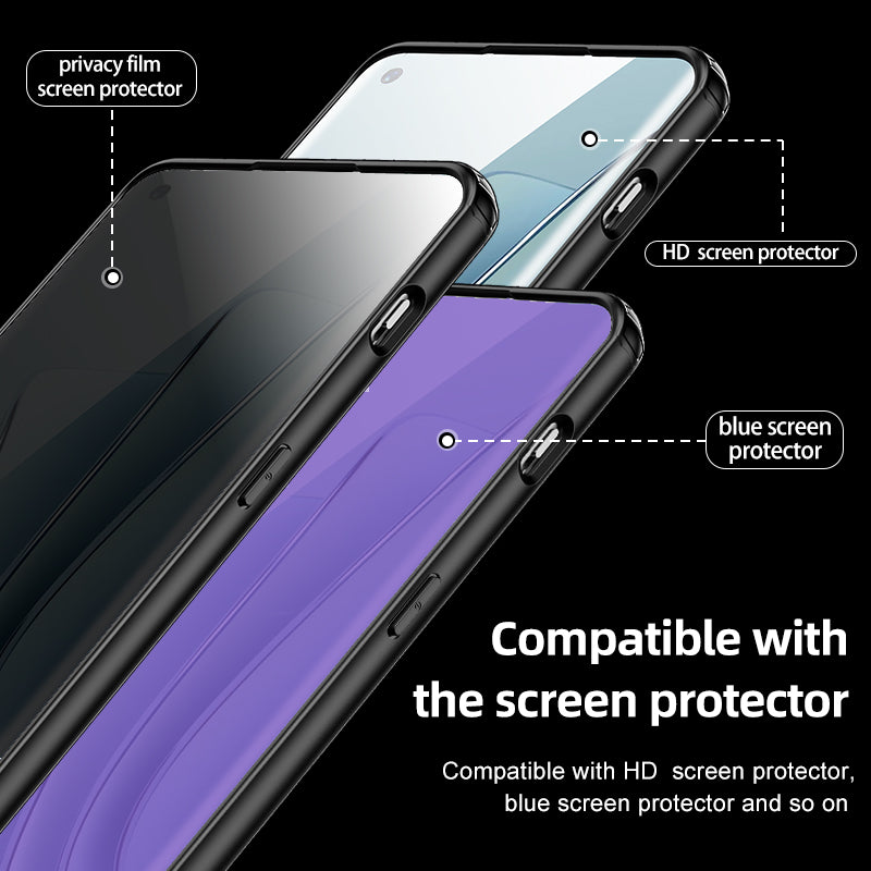 For OnePlus 11 5G Drop-proof Protective Phone Case Hard PC Soft TPU Hybrid Cover - Matte Black