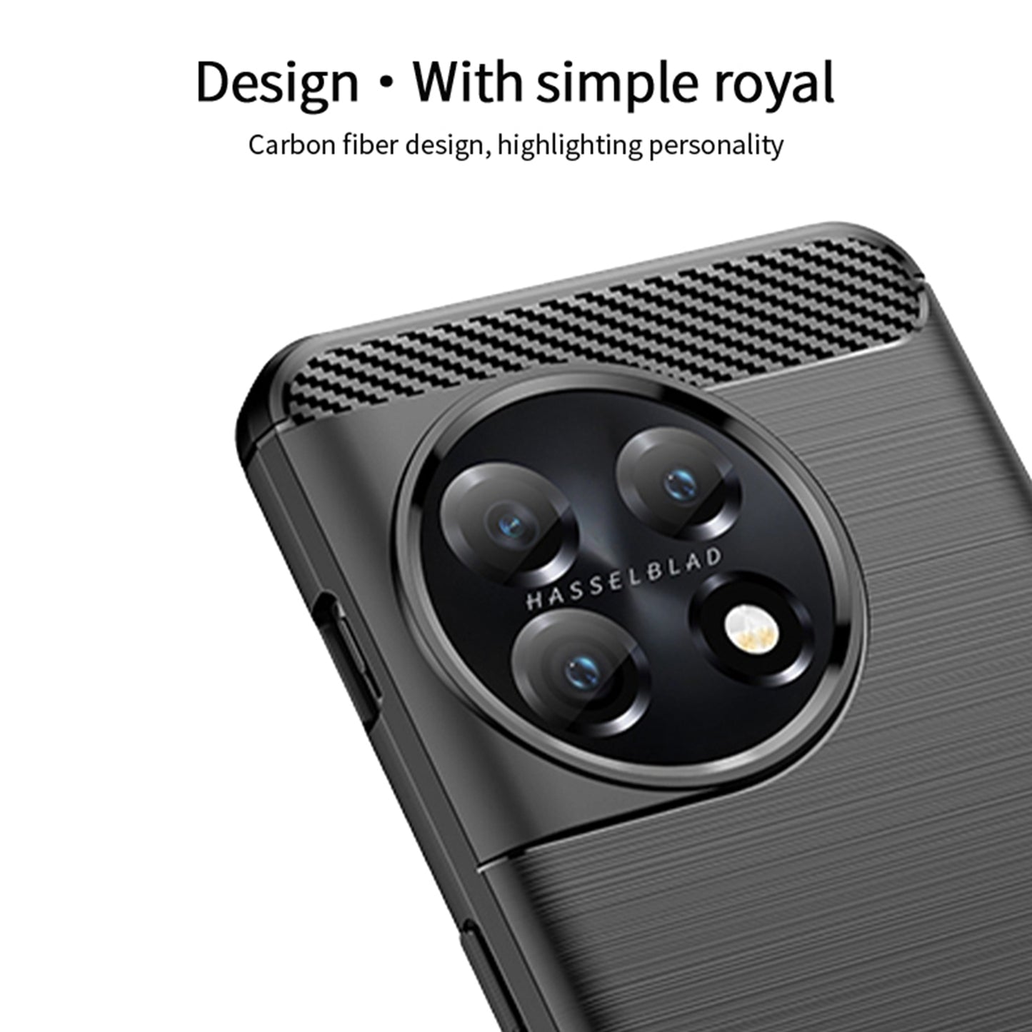 MOFI JK TPU Series-1 for OnePlus 11 5G Carbon Fiber Phone Case Drop Protection Brushed TPU Back Cover - Blue