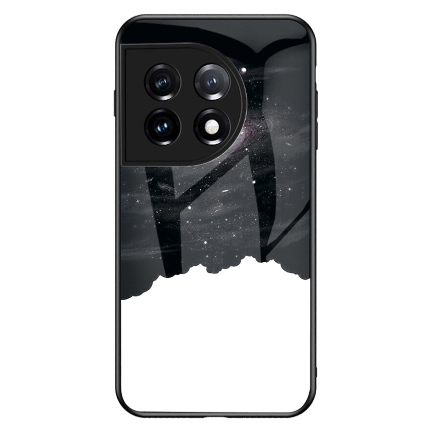 Cell Phone Case for OnePlus 11 5G, Tempered Glass+PC+TPU Starry Sky Pattern Printing Protective Cover - Cosmic Starry Sky
