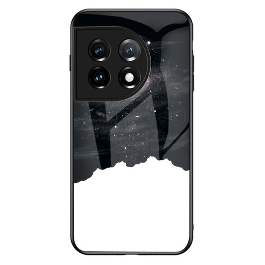 Cell Phone Case for OnePlus 11 5G, Tempered Glass+PC+TPU Starry Sky Pattern Printing Protective Cover - Cosmic Starry Sky