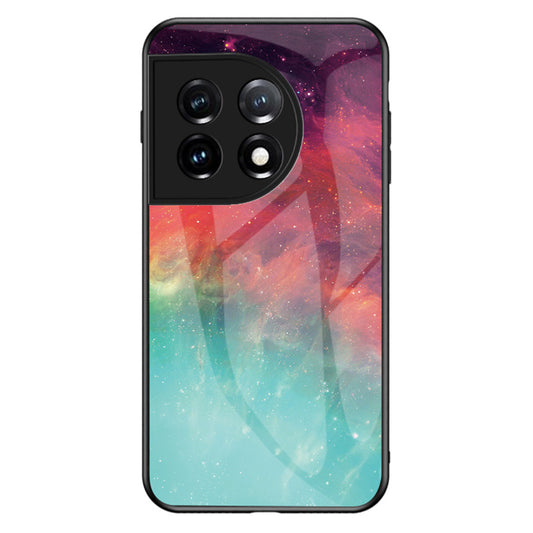 Cell Phone Case for OnePlus 11 5G, Tempered Glass+PC+TPU Starry Sky Pattern Printing Protective Cover - Color Starry Sky