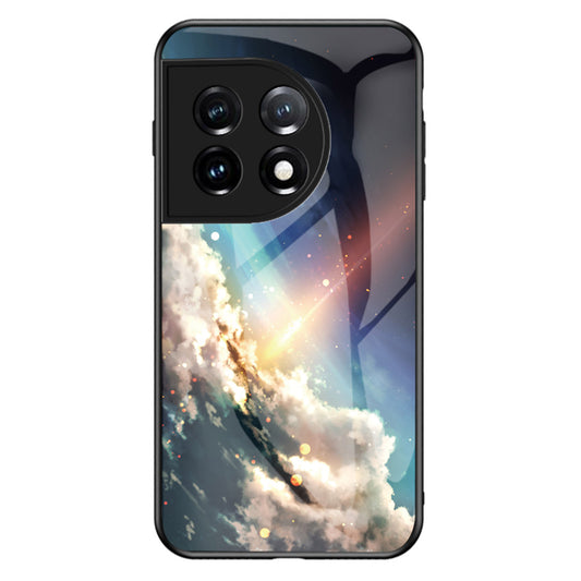 Cell Phone Case for OnePlus 11 5G, Tempered Glass+PC+TPU Starry Sky Pattern Printing Protective Cover - Bright Starry Sky
