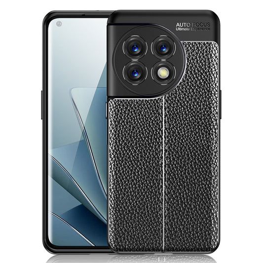 Anti-fall Phone Case For OnePlus 11 5G, Litchi Texture TPU Protective Mobile Phone Cover - Black