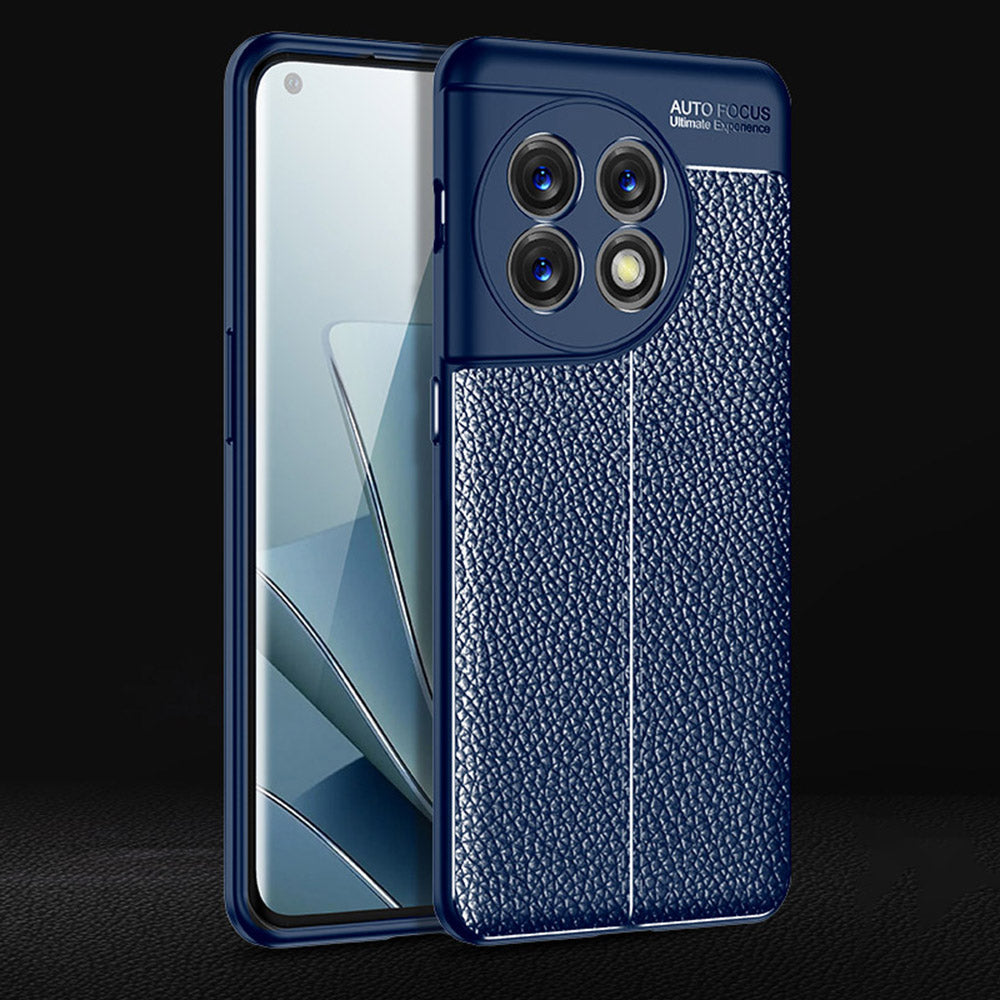 Anti-fall Phone Case For OnePlus 11 5G, Litchi Texture TPU Protective Mobile Phone Cover - Blue
