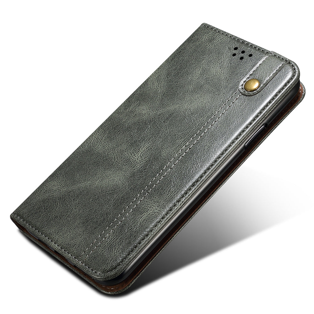 Phone Leather Case for OnePlus 11R 5G / Ace 2 5G , Waxy Crazy Horse Texture Stand Wallet Cell Phone Cover - Green