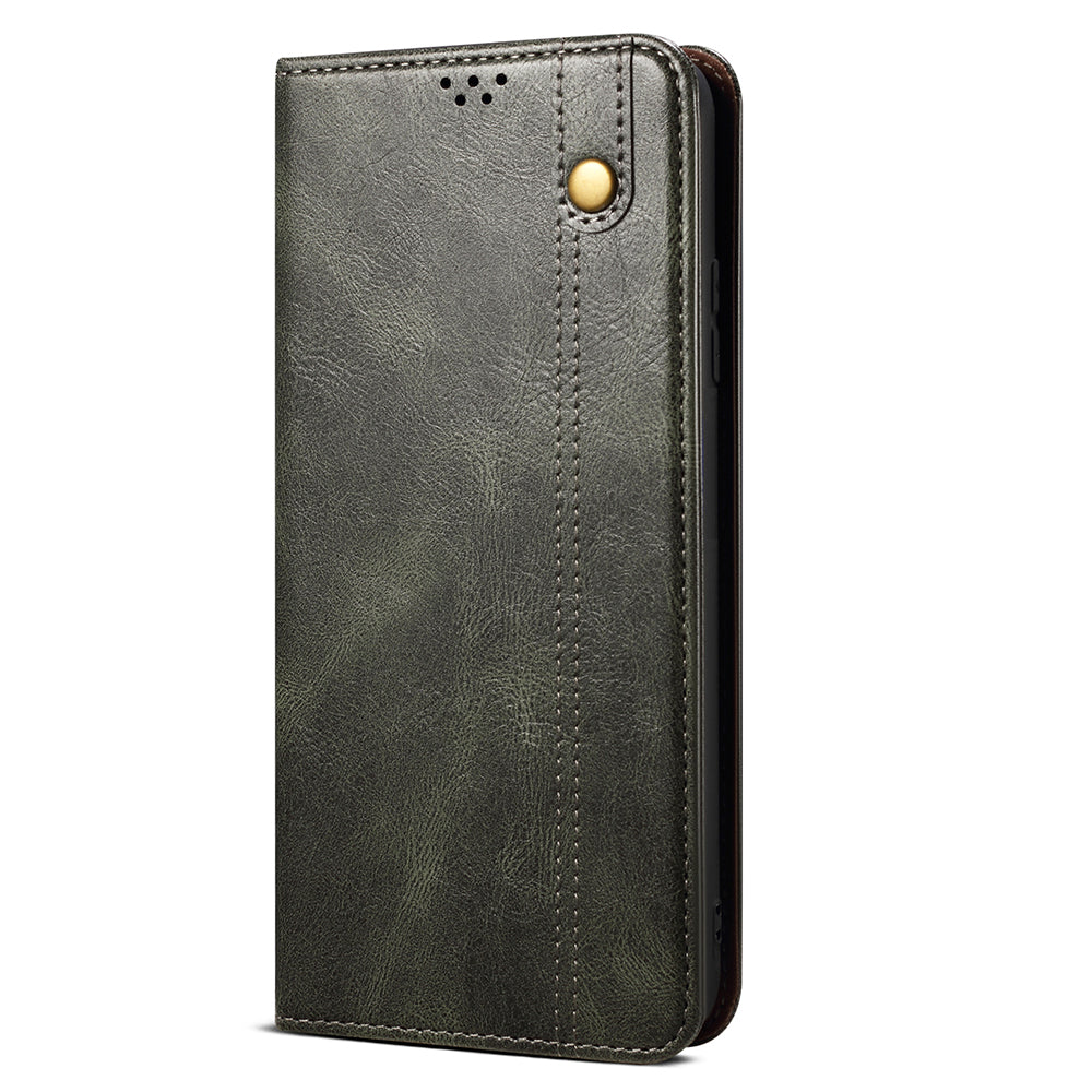 Phone Leather Case for OnePlus 11R 5G / Ace 2 5G , Waxy Crazy Horse Texture Stand Wallet Cell Phone Cover - Green