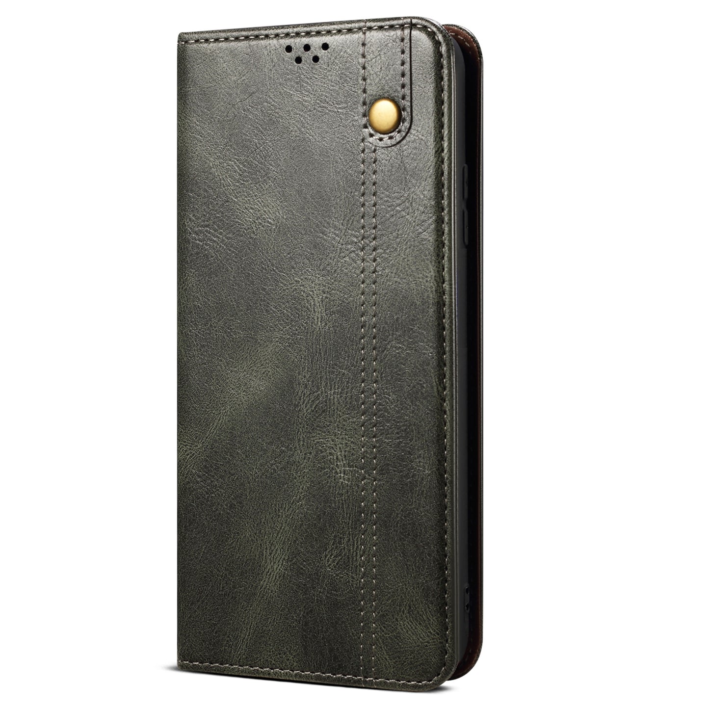 Phone Stand Case for OnePlus 11 5G, PU Leather Waxy Crazy Horse Texture Stand Smartphone Cover - Green