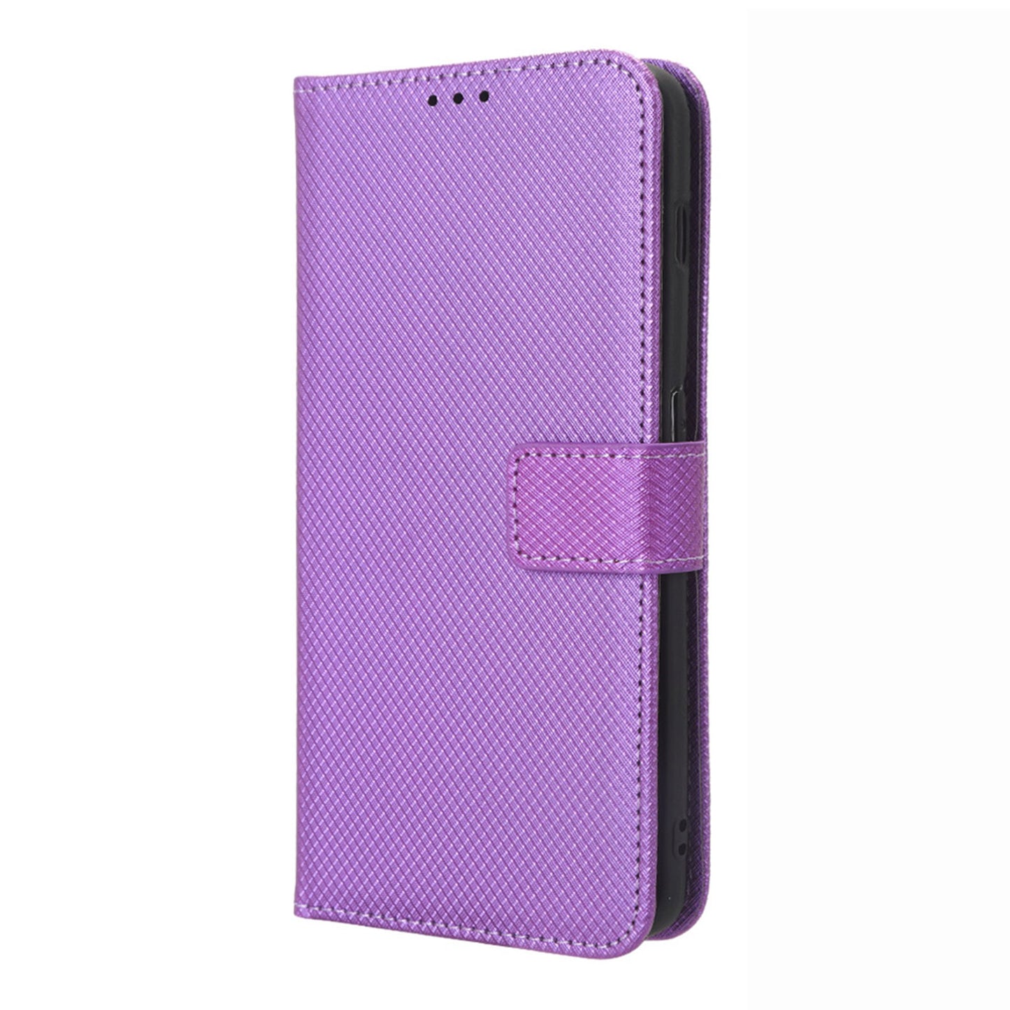 For OnePlus 11 5G PU Leather Cell Phone Cover Diamond Texture Flip Wallet Stand Full Protection Phone Case - Purple