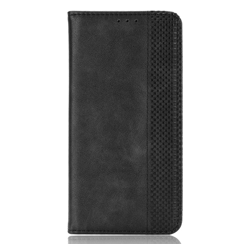 Cell Phone Cover with Stand For OnePlus 11 5G, Magnetic Retro Texture Wallet Drop-proof PU Leather Phone Case - Black