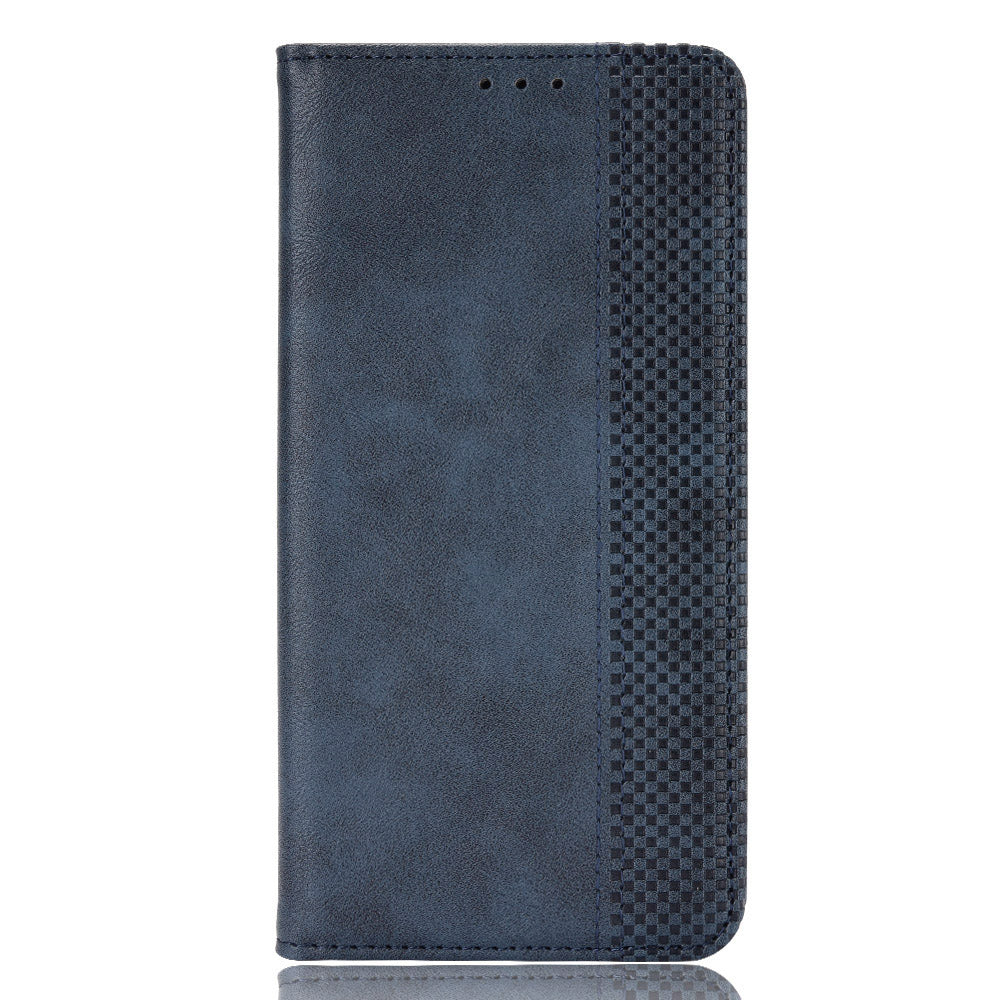 Cell Phone Cover with Stand For OnePlus 11 5G, Magnetic Retro Texture Wallet Drop-proof PU Leather Phone Case - Blue