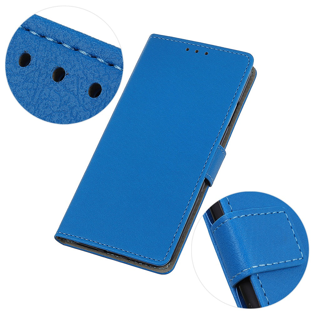 Leather Phone Case for OnePlus 11 5G, Phone Stand Shell Anti-scratch Textured Flip Wallet Cover - Blue