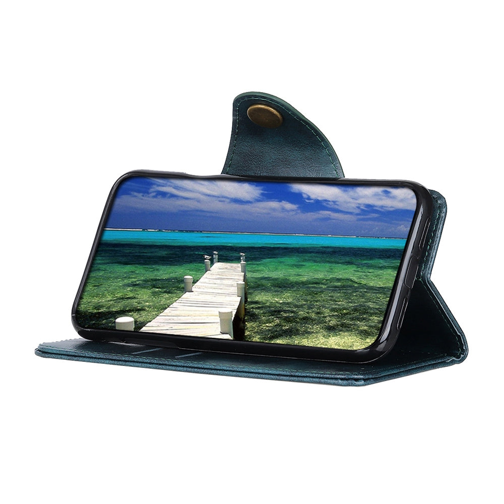 KHAZHEN For OnePlus 11 5G Flip Phone Cover Textured PU Leather Wallet Stand Shockproof Case - Blue