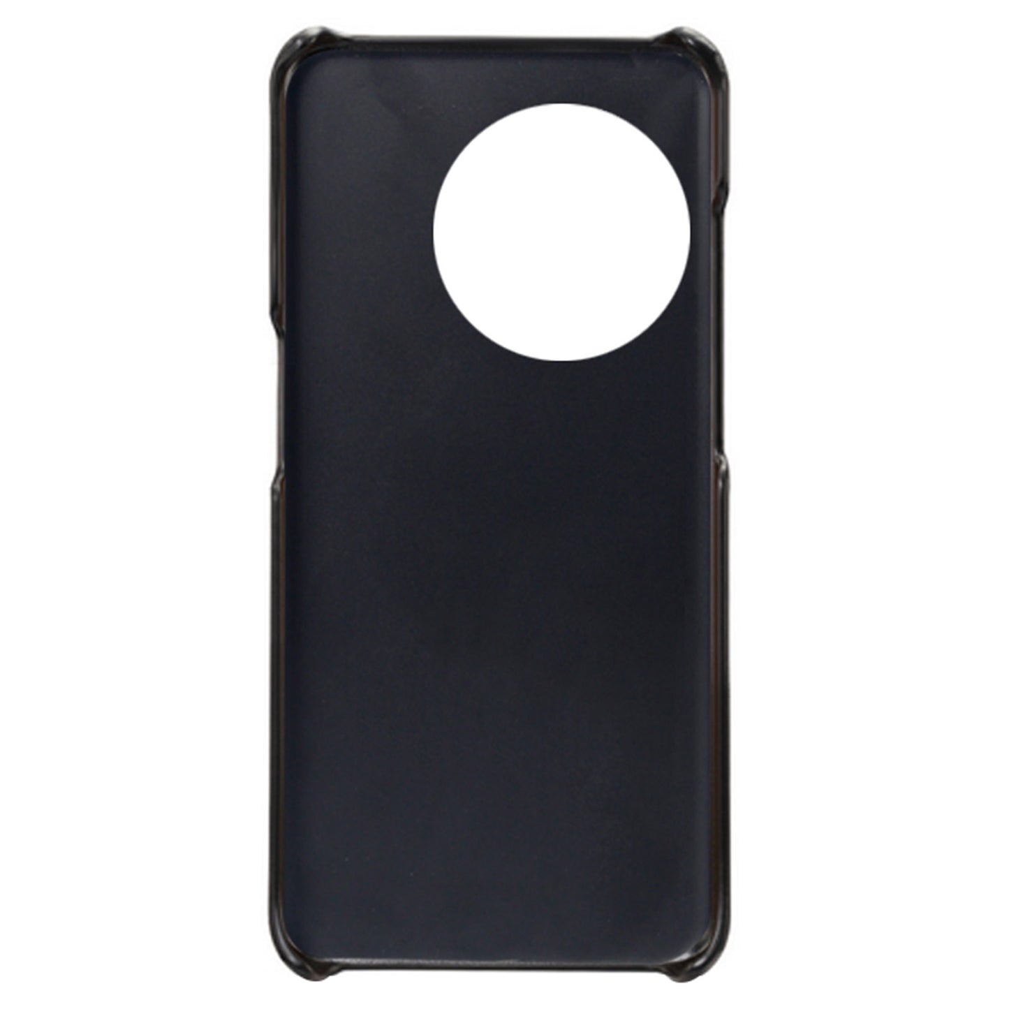 Anti-scratch Phone Cover for OnePlus 11 5G, PU Leather Coated PC Calf Textured Shockproof Mobile Phone Case - Black