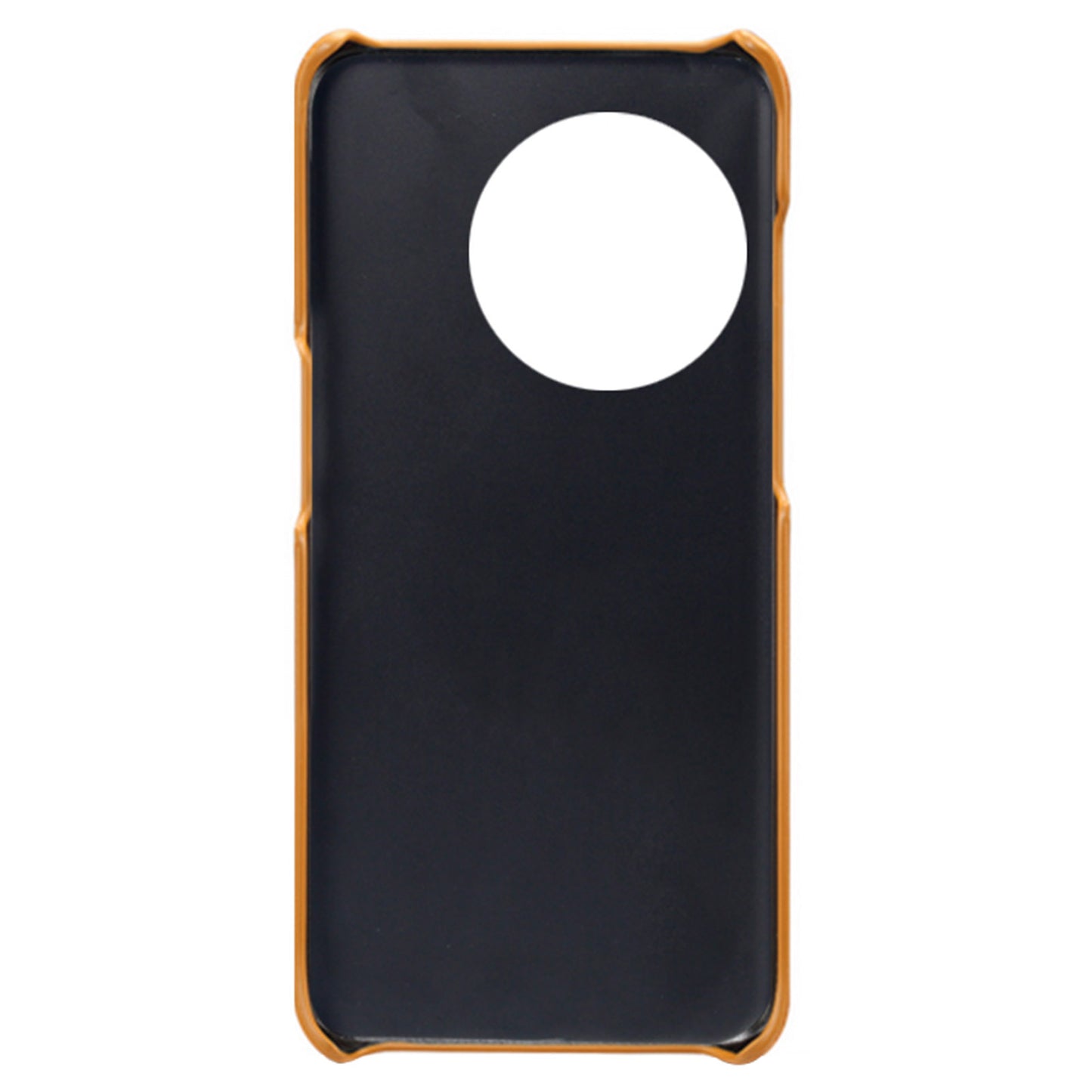 Anti-scratch Phone Cover for OnePlus 11 5G, PU Leather Coated PC Calf Textured Shockproof Mobile Phone Case - Orange