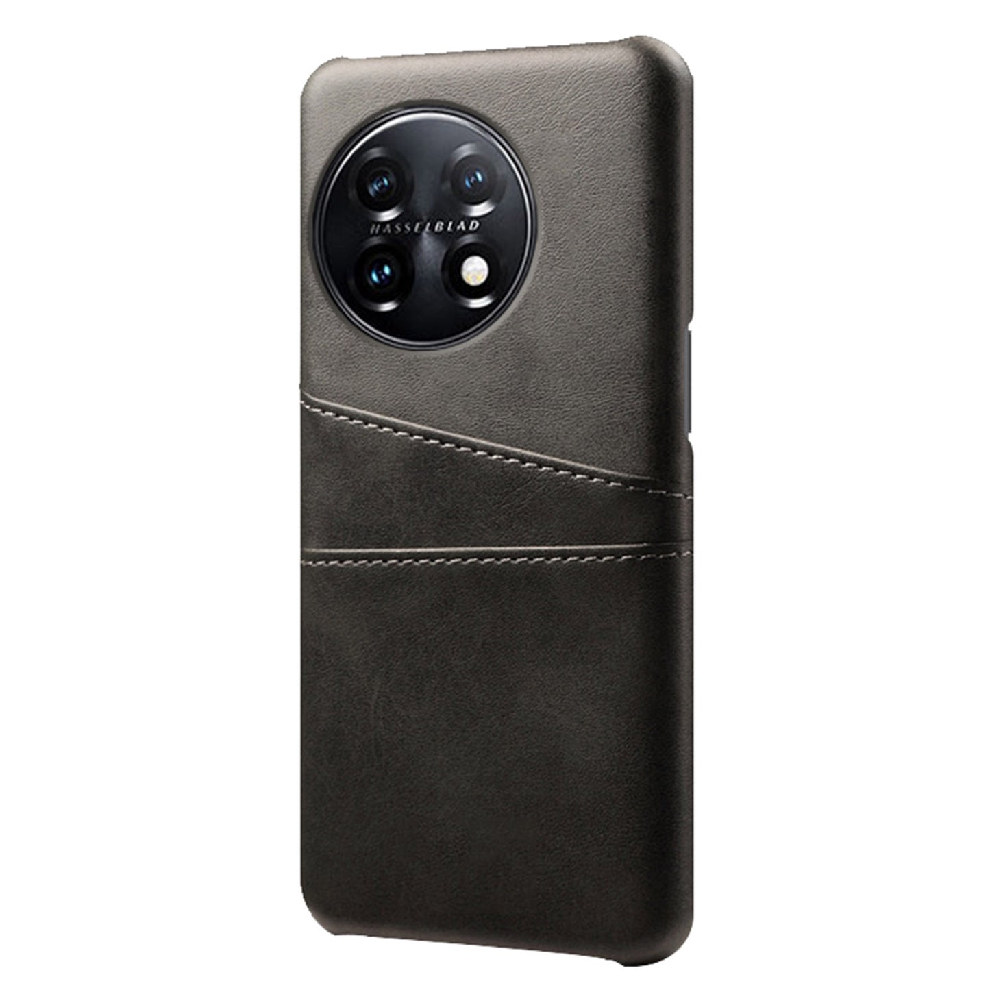 For OnePlus 11 5G Slim Phone Case with Dual Card Slots Shockproof Non-slip Cell Phone Cover - Black