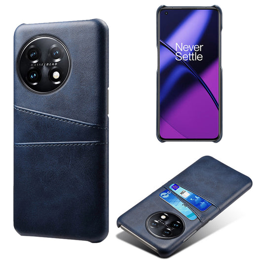 For OnePlus 11 5G Slim Phone Case with Dual Card Slots Shockproof Non-slip Cell Phone Cover - Blue