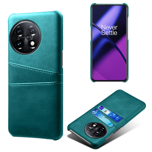For OnePlus 11 5G Slim Phone Case with Dual Card Slots Shockproof Non-slip Cell Phone Cover - Green