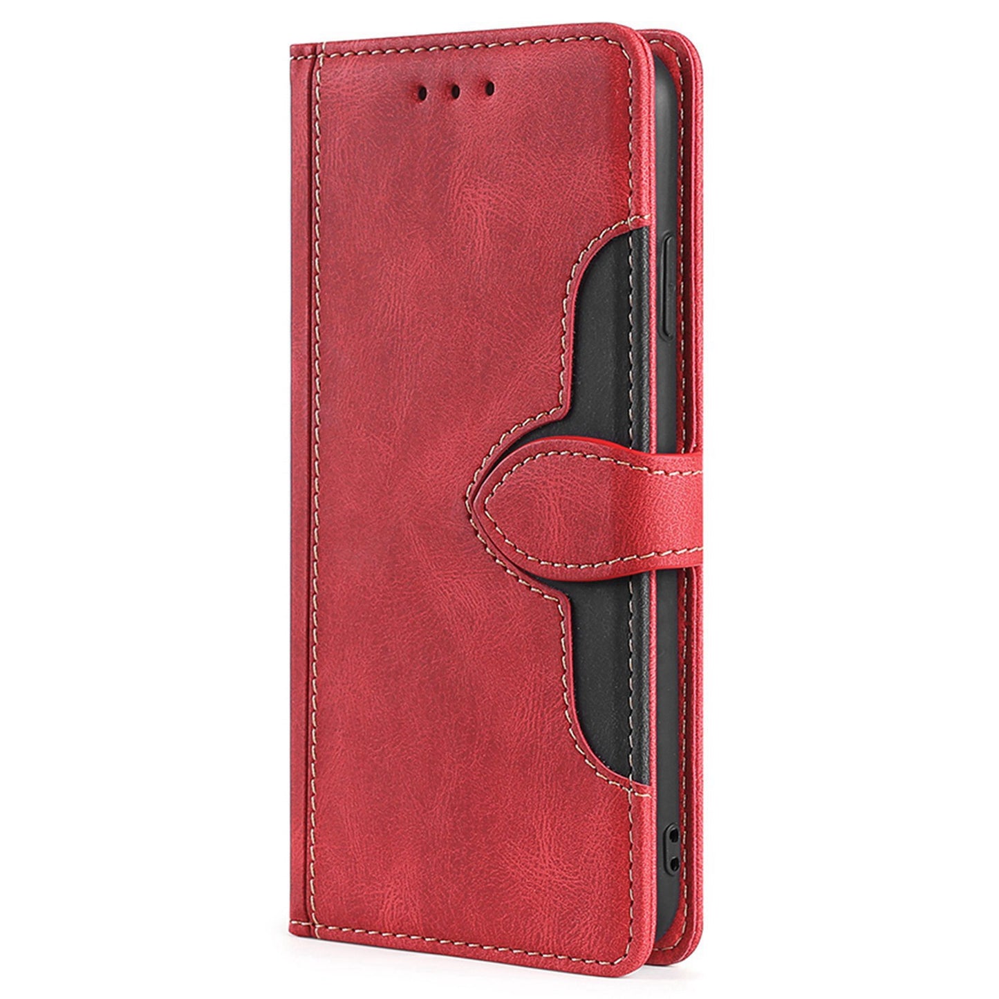 Shockproof Cell Phone Cover for OnePlus 11 5G, Straw Hat Pattern Stand Wallet Anti-scratch Mobile Phone Case - Red