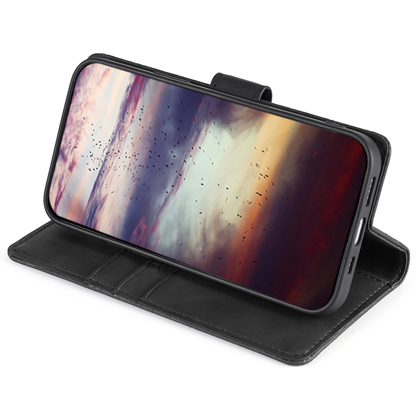 Skin-friendly Phone Case For OnePlus 11 5G, Wallet Stand Crocodile Texture PU Leather + TPU Anti-fall Cell Phone Cover - Black